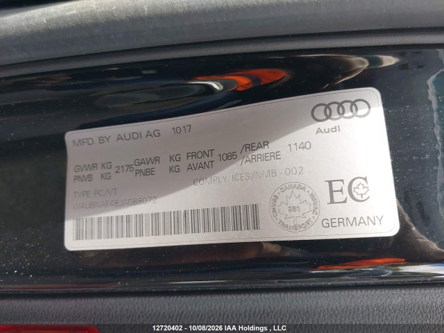 WAUBNAF48JA088072 Audi A4 2.0t Progressiv