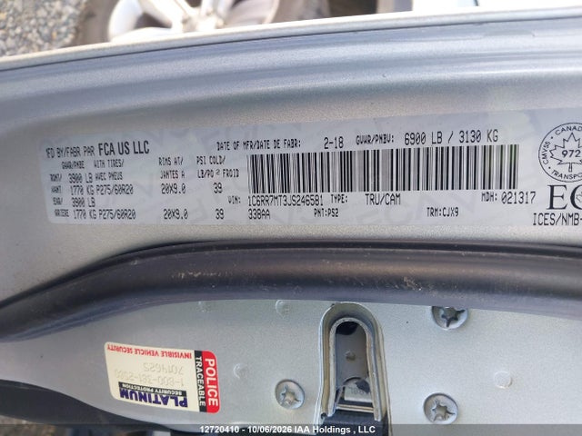 RAM 1500 Sport 2018 1C6RR7MT3JS246581 Image 9