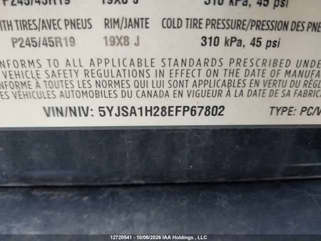 5YJSA1H28EFP67802 Tesla MODEL S