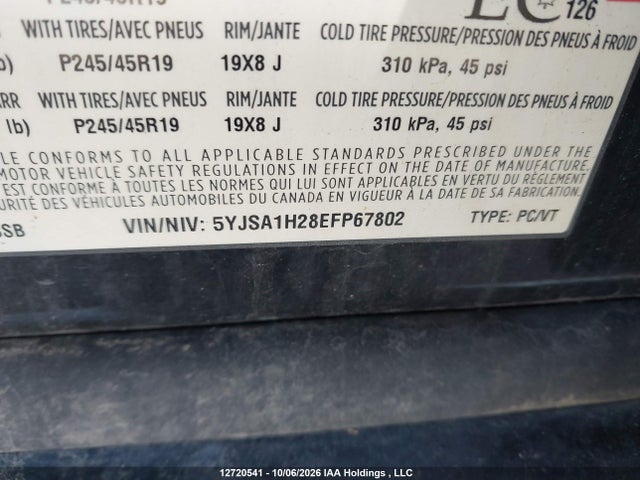 5YJSA1H28EFP67802 Tesla MODEL S
