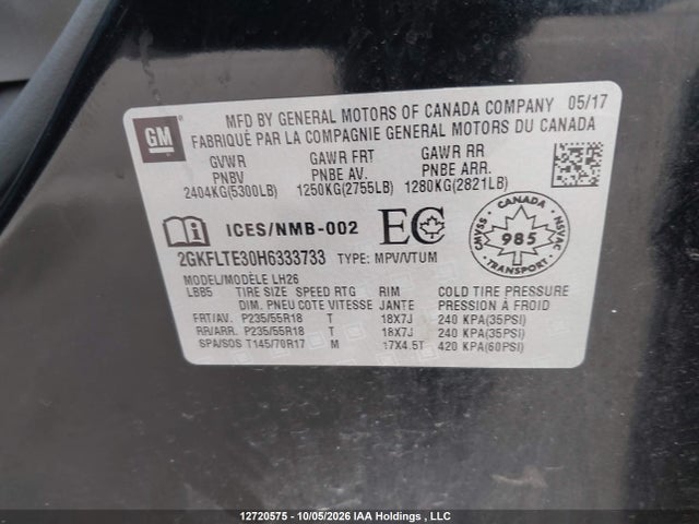 GMC Terrain Sle 2017 2GKFLTE30H6333733 Image 9
