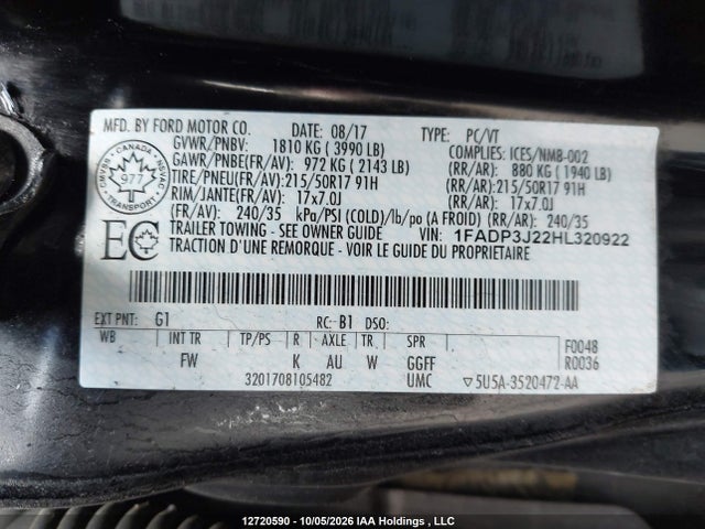 Ford Focus Titanium 2017 1FADP3J22HL320922 Image 9