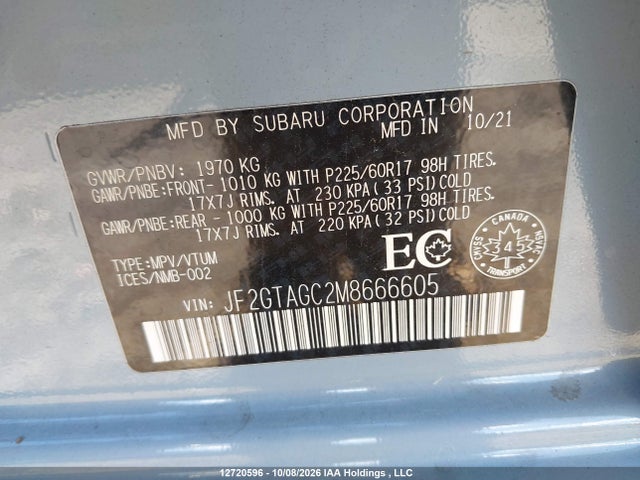 Subaru Crosstrek Sport 2021 JF2GTAGC2M8666605 Image 9