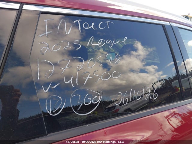 2025 Nissan Rogue Sl მანქანა იყიდება აუქციონზე, vin: JN8BT3CB6SW417500, აუქციონის ნომერი: 12720598