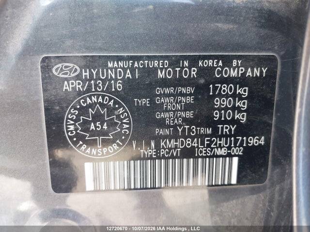 Продажа на аукционе авто 2017 Hyundai Elantra Se/value/limited, vin: KMHD84LF2HU171964, номер лота: 12720670