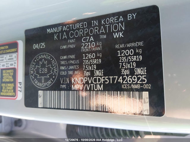 Продаж на аукціоні авто 2026 Kia Sportage Ex, vin: KNDPVCDF5T7426925, номер лоту: 12720676