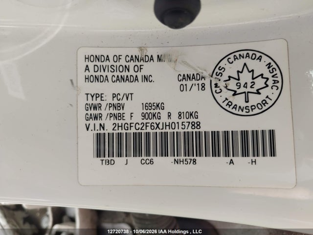 Honda Civic Lx 2018 2HGFC2F6XJH015788 Image 18