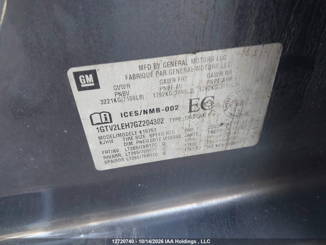 GMC Sierra K1500 2016 1GTV2LEH7GZ204302 Image 9