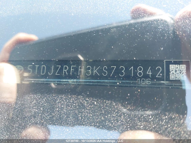Продаж на аукціоні авто 2019 Toyota Highlander, vin: 5TDJZRFH3KS731842, номер лоту: 12720780