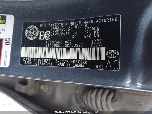 Toyota Corolla S 2016 2T1BURHE5GC703997 Image 9
