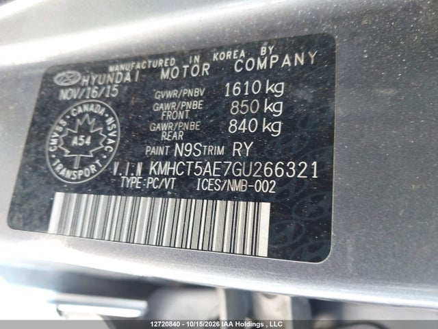 Продажа на аукционе авто 2016 Hyundai Accent Le, vin: KMHCT5AE7GU266321, номер лота: 12720840