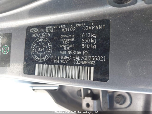 Продажа на аукционе авто 2016 Hyundai Accent Le, vin: KMHCT5AE7GU266321, номер лота: 12720840