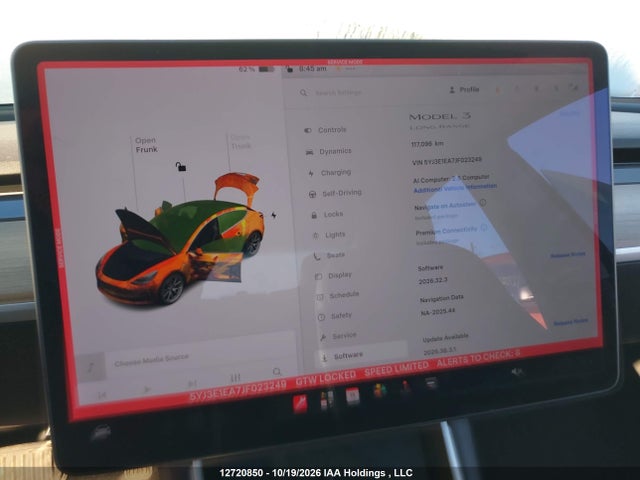 12720850 :رقم المزاد ، 5YJ3E1EA7JF023249 vin ، 2018 Tesla Model 3 Long Range/mid Range مزاد بيع