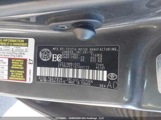 Продажа на аукционе авто 2010 Toyota Corolla S/le/xle, vin: 2T1BU4EE7AC460725, номер лота: 12720863
