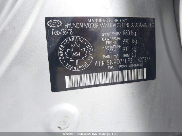Hyundai ELANTRA SE 2018 5NPD74LF2JH327377 Image 9