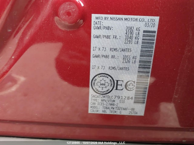 Nissan Rogue S/sl/sv 2020 5N1AT2MT0LC791284 Image 18