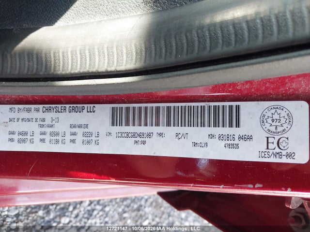 Aukcja sprzedaży 2013 Chrysler 200 Limited, vin: 1C3CCBCG8DN691087, numer aukcji: 12721147