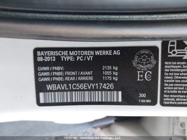 Продажа на аукционе авто 2014 Bmw X1 Xdrive28i, vin: WBAVL1C56EVY17426, номер лота: 12721165