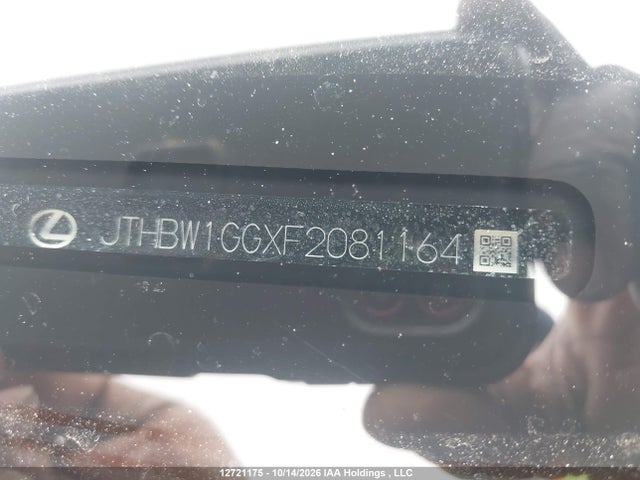 12721175 :رقم المزاد ، JTHBW1GGXF2081164 vin ، 2015 Lexus Es 300h 300h مزاد بيع