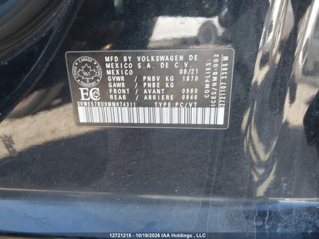 Volkswagen Jetta Highline 2021 3VWE57BU0MM074311 Image 18