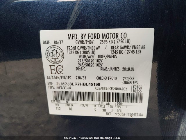 Lincoln Mkx Reserve 2017 2LMPJ8LR7HBL45198 Image 9