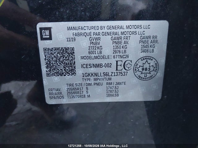 1GKKNLLS6LZ137537 GMC Acadia At4