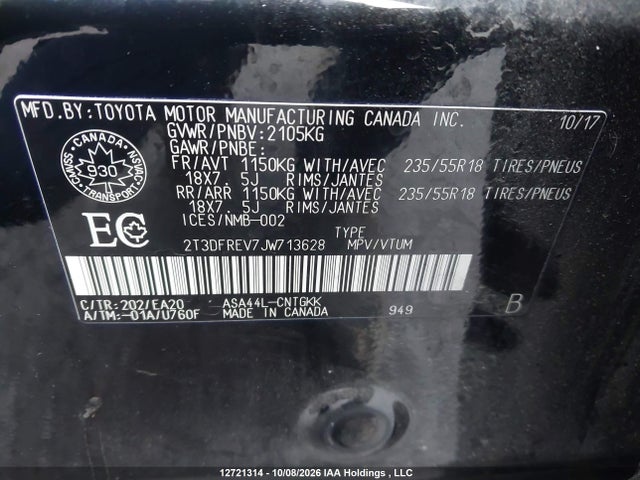 Toyota RAV4 2018 2T3DFREV7JW713628 Image 19