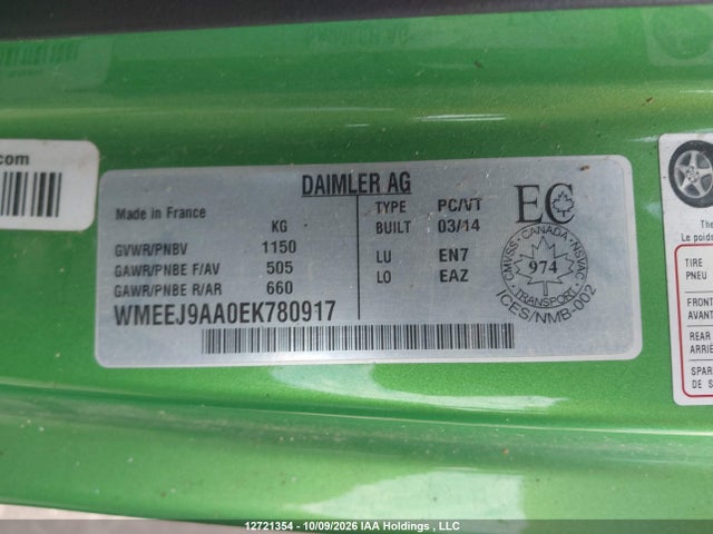 Smart Fortwo Electric Drive Passion 2014 WMEEJ9AA0EK780917 Image 9