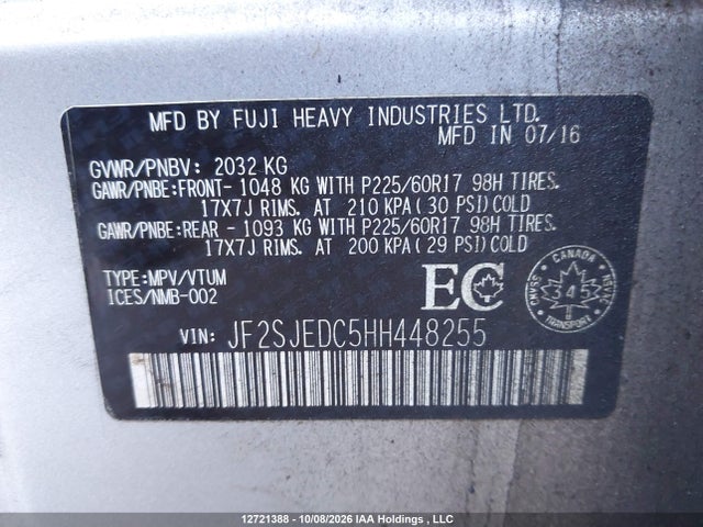 JF2SJEDC5HH448255 Subaru Forester 2.5i Premium