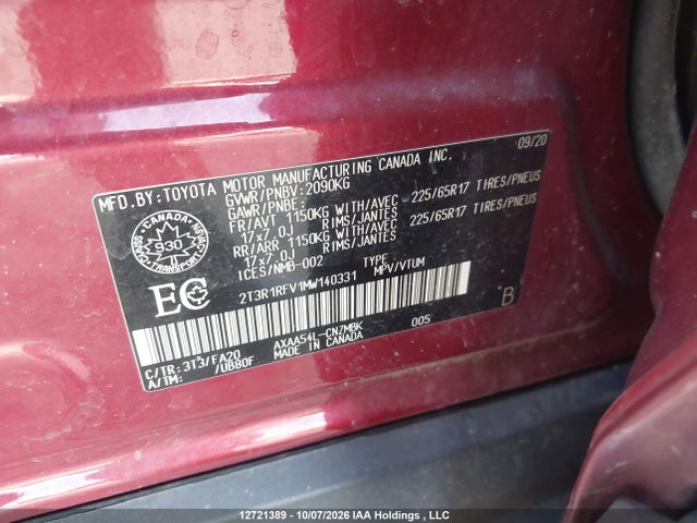 2T3R1RFV1MW140331 Toyota Rav4 Xle/xle Premium