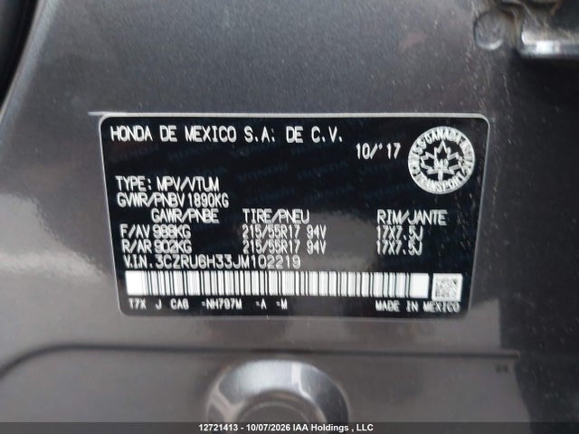 Honda HR-V 2018 3CZRU6H33JM102219 Image 16