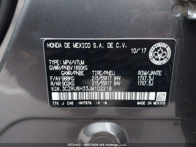 Honda HR-V 2018 3CZRU6H33JM102219 Image 9