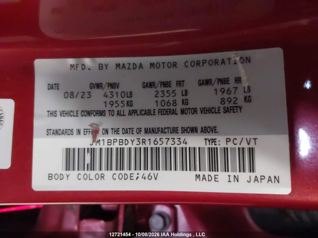 JM1BPBDY3R1657334 Mazda 3 Gt