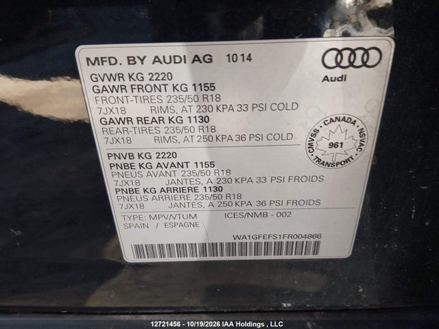 WA1GFEFS1FR004866 Audi Q3 Prestige