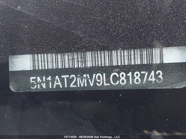 12713029 :رقم المزاد ، 5N1AT2MV9LC818743 vin ، 2020 Nissan Rogue S/sl/sv مزاد بيع