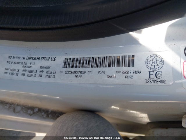 12704884 :رقم المزاد ، 1C3CCBAB6DN751357 vin ، 2013 Chrysler 200 Lx مزاد بيع