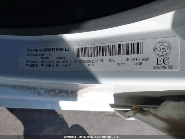 12704884 :رقم المزاد ، 1C3CCBAB6DN751357 vin ، 2013 Chrysler 200 Lx مزاد بيع