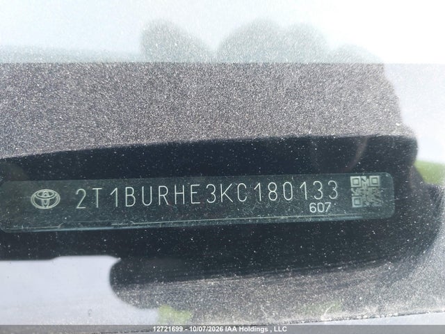 2T1BURHE3KC180133 Toyota Corolla