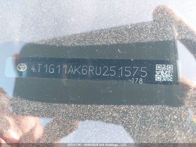 12721739 :رقم المزاد ، 4T1G11AK6RU251575 vin ، 2024 Toyota Camry Se Night Shade/se مزاد بيع