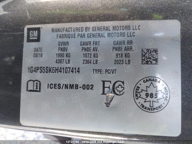 Buick Verano 2017 1G4PS5SK6H4107414 Image 9