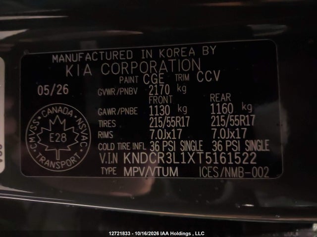 KNDCR3L1XT5161522 KIA Niro Wind