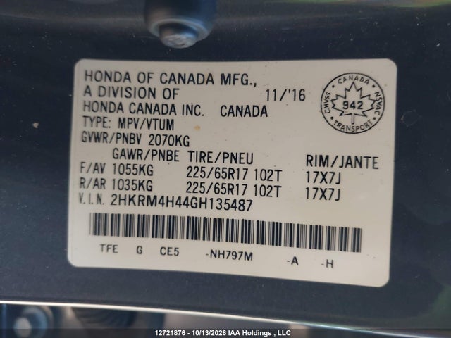 Honda CR-V SE 2016 2HKRM4H44GH135487 Image 19