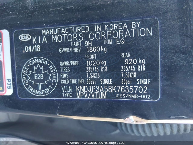 KIA Soul Ex/ex Premium/ex Tech/ex+ 2019 KNDJP3A58K7635702 Image 9