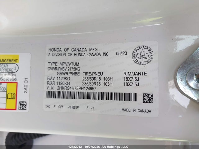 Honda Cr-v Ex-l 2023 2HKRS4H73PH124657 Image 18