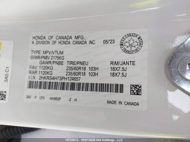 Honda Cr-v Ex-l 2023 2HKRS4H73PH124657 Image 9