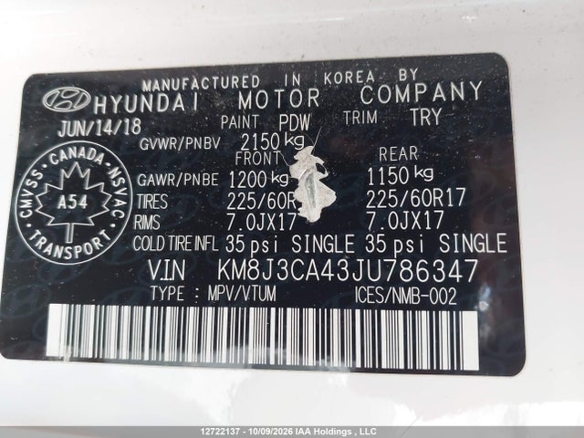 Hyundai Tucson 2018 KM8J3CA43JU786347 Image 9