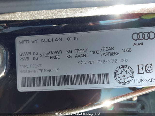 Audi A3 2015 WAUFFRFF7F1096119 Image 9