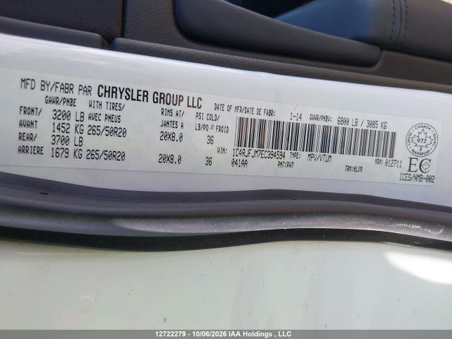 1C4RJFJM7EC394594 Jeep Grand Cherokee Summit