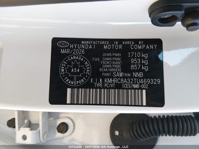 Продажа на аукционе авто 2026 Hyundai Venue Sel, vin: KMHRC8A32TU469329, номер лота: 12722285