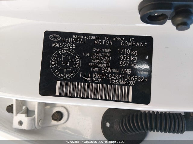 Продажа на аукционе авто 2026 Hyundai Venue Sel, vin: KMHRC8A32TU469329, номер лота: 12722285